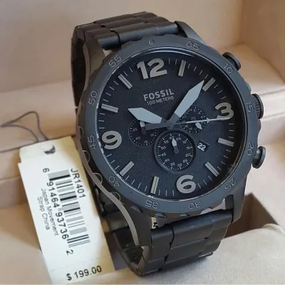 Nate Chronograph Black Stainless Steel Watch